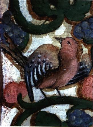 Detalle de la decoración pictórica del órgano del lado de la epístola de la Colegiata de San Pedro de Lerma (Burgos). Fotografía: Patxi García Garmilla. Detalle de la decoración pictórica del órgano del lado de la epístola de la Colegiata de San Pedro de Lerma (Burgos). Fotografía: Patxi García Garmilla.